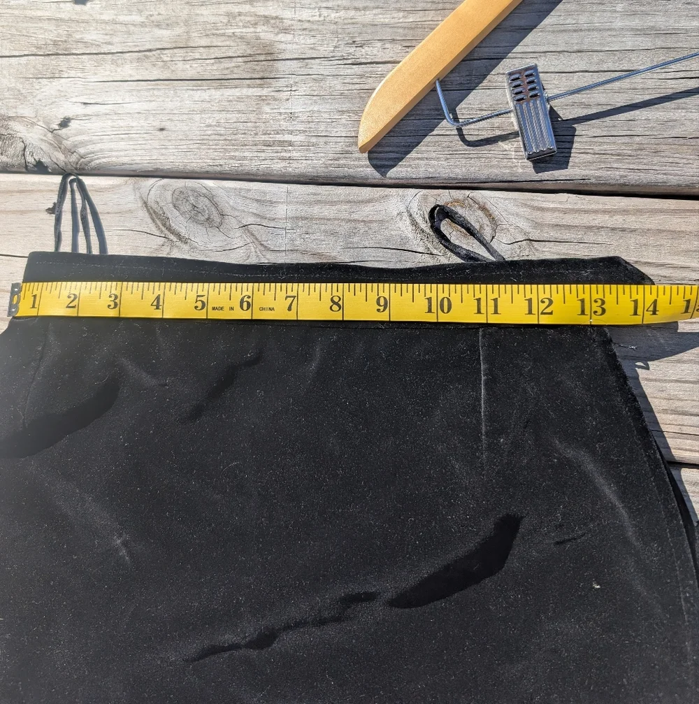 Saint Laurent Skirt Size 6 38 Rive Gauche Black Velvet Pencil Vintage Lined - Picture 9 of 10